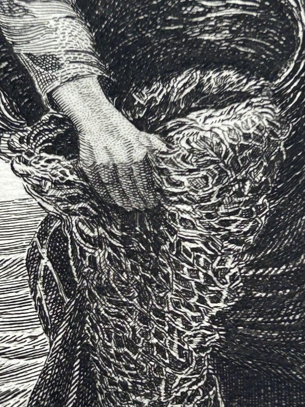 Vintage 1893 Antique Print THE FISHERMAN'S LOVE Etching original gallery