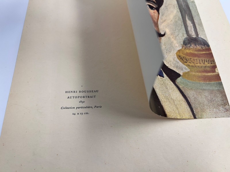 Vintage 1890 Henri Rousseau Auto Portrait with Lamp Art Print Paris 19 x 24 cm. gallery