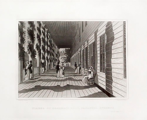 Original 1846 Hinton American Engraving – Congress Hall Saratoga NY