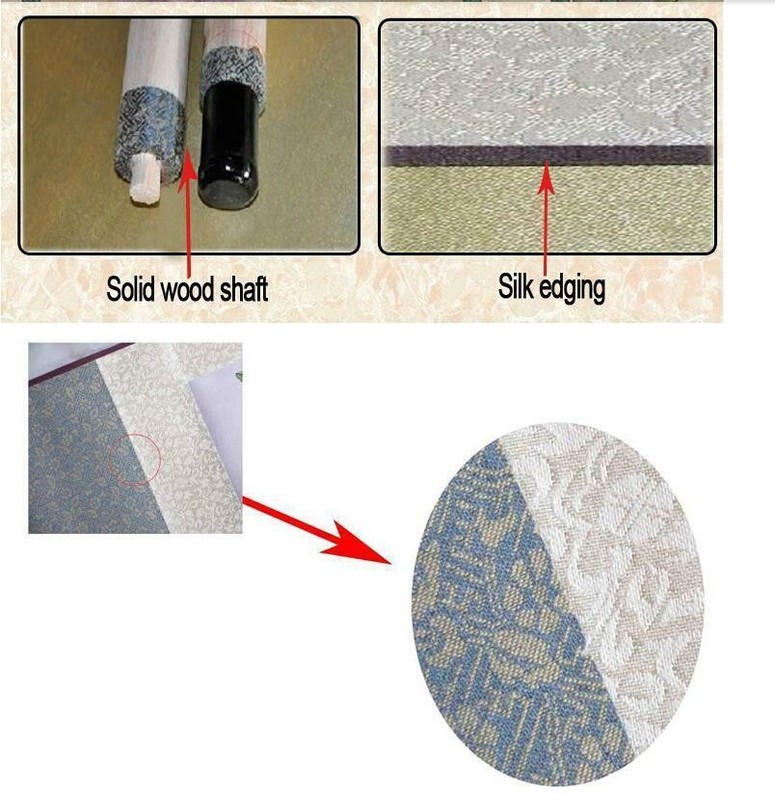 Chinese Bamboo Painting Peace and Quiet on Silk Scroll Wall Hanging gallery