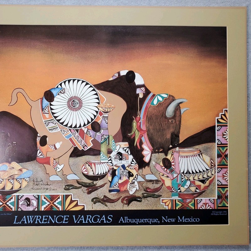 Lawrence Vargas Buffalo Storyteller Southwestern Art Print Signed READ gallery