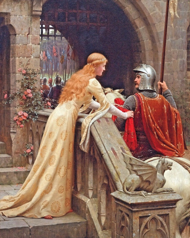 The Knight & Young Woman Lady A Farewell 8" x 10" Print ready to frame