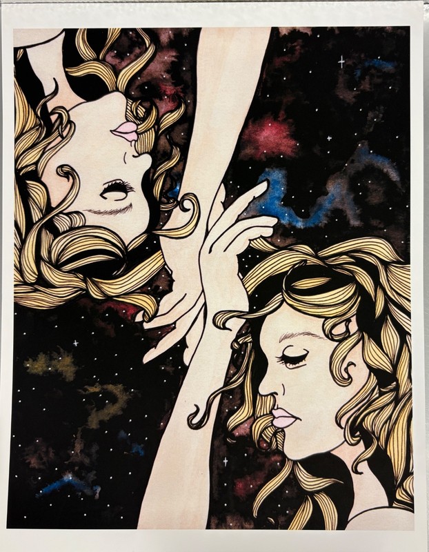 Gemini Twins 8×10 poster by PinkPolish Designs watercolor print by Katie Harmon