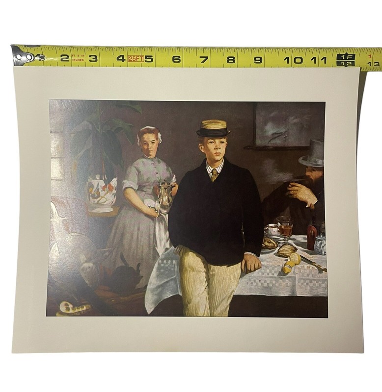 Manet 1868 Luncheon In The Studio 12-1/2" x 10-1/4" Abrams Print Art 1953 gallery
