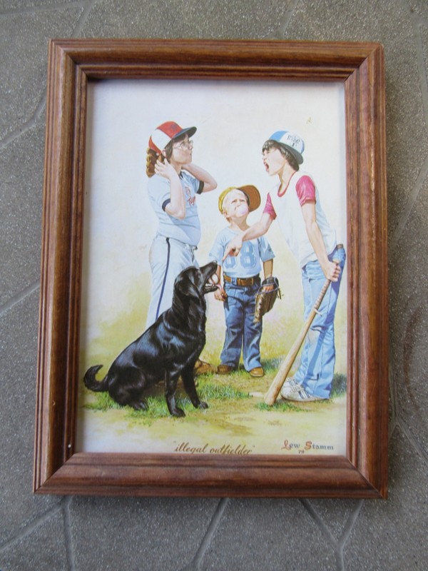 Lew Stamm 5 x 7-inch Print «illegal outfielder» Vintage 1979 Framed 6 x 8-inches