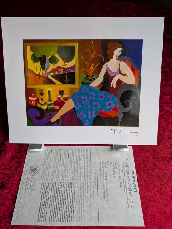 Itzchak Tarkay Simple Elegance #15 2024 LITHOGRAPH PRINT Park West CERTIFICATE