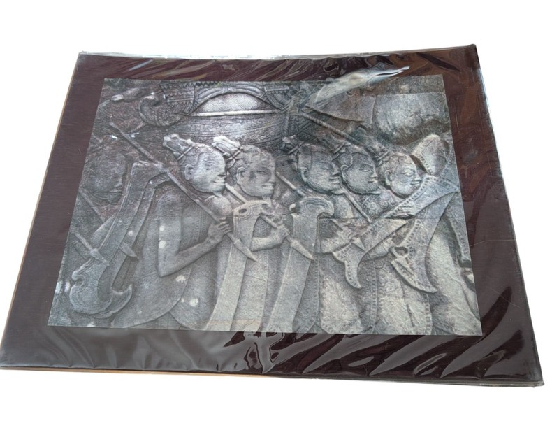 Angkor Wat National Museum Print 15×11.5 In Black & White Historical Artwork – A
