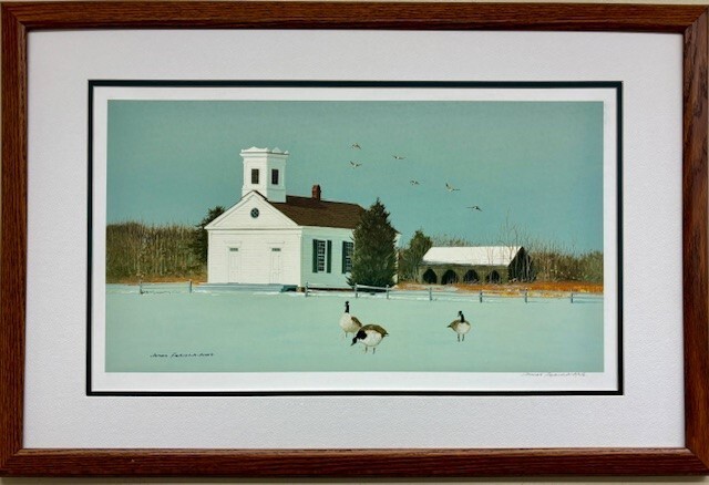 James Feriola "Winter Tranquilty" Hand Signed Lithograph Custom Framed Art Birds