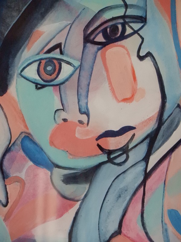 Cubist Vision 3 Litho Ltd Ed #30 / 3600 by Jennifer frame = 19″ x 23″