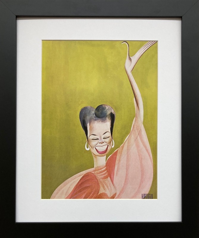 Al Hirschfeld «Lena Horn 1950’s» CUSTOM FRAMED ART Hollywood Singer Actress