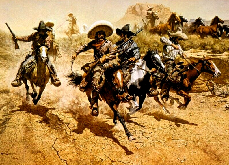 Frank McCarthy THE RAIDER Old West Western Frontier Art Bookplate Print 20