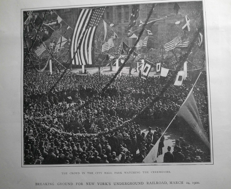 Breaking Ground for New York's Underground Railroad. Harper's Weekly, 1900. gallery