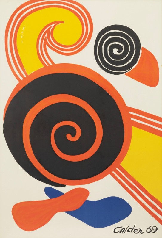 Alexander Calder - Spirals 1969 Color Lithograph on Paper Framed Modern Prints gallery