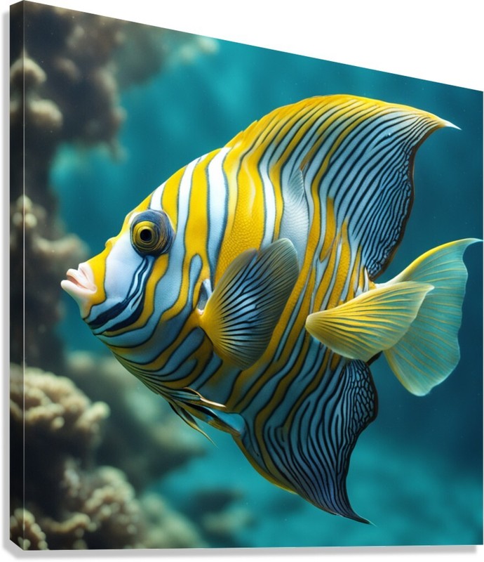 "EXOTIC ANGEL": Gallery Wrapped Canvas Art Blending Fantasy and Aquatic Beauty gallery