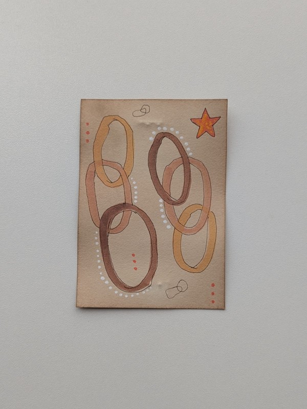 ACEO ATC Original Acrylic Abstract Ink By PM Series "Bond" Alt Art Graphic 8/8