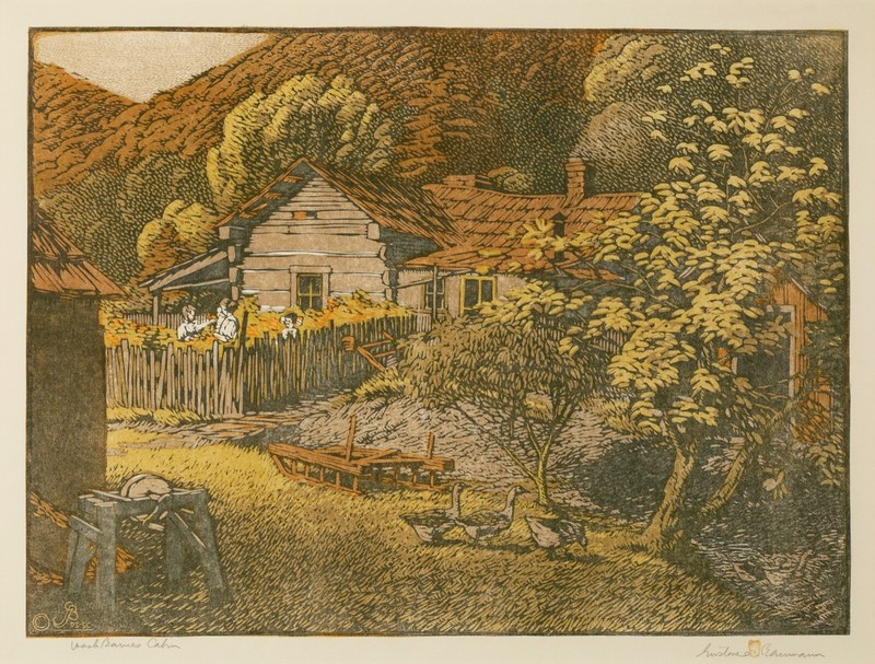 Gustave Baumann Wash Barns Cabin Art Print Southwest Cabin Decor