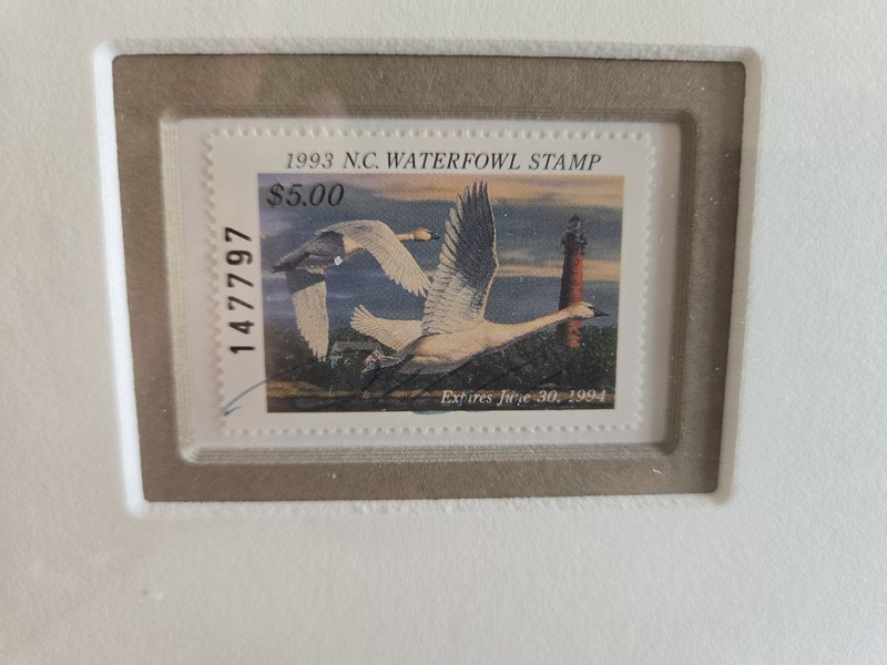 1993 NC Migratory Swans Waterfowl Print Stamps Signed Number Bruce Miller gallery