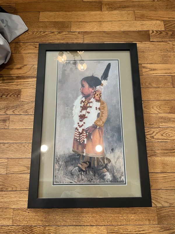 1 of 1 Threaded/Beaded Enhanced Textured Print Ray Swanson Signed CS Framed 3D