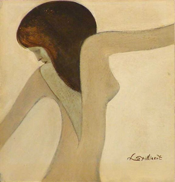 Léon Spilliaert – Untitled (1930s) Female Model Backless Dress – 17″ x 22″ Print