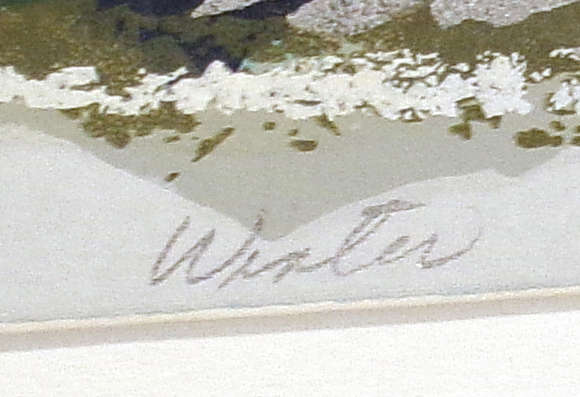 Elba Alvarez "Winter" Hand Signed Numbered Textured Serigraph, Make an Offer! gallery
