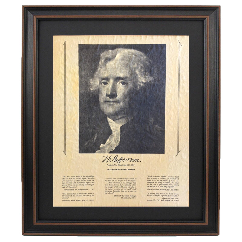Framed Thomas Jefferson Portrait & Quotes by Patriot Gear Company™