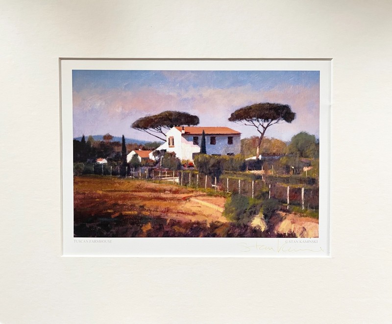 ‘Tuscan Farmhouse’ Mounted Print by Stan Kaminski 30.5 x 25.5cm