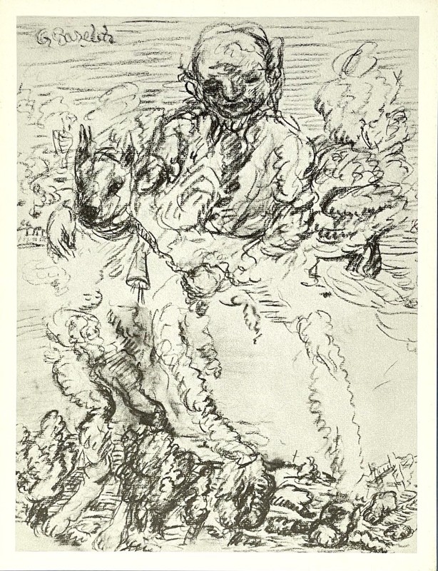 Georg Baselitz (b. 1938) Art Show Announcement Card 1987 Early Prints & Drawings