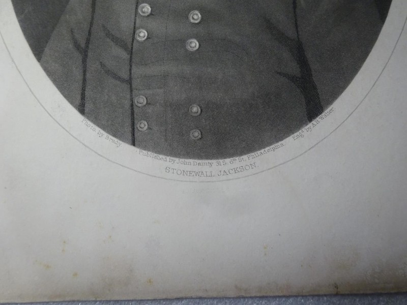 ANTIQUE RARE CONFEDERATE GENERAL STONEWALL JACKSON ENGRAVING BY A. B. WALTER VG gallery