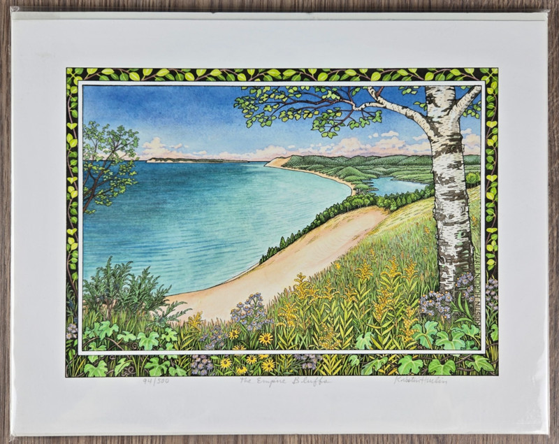 Kristin J. Hurlin signed, numbered print The Empire Bluffs (Lake Michigan)