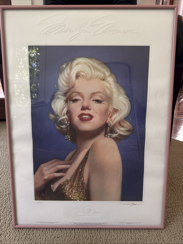 Michael J Deas Marilyn Monroe Limited Edition USPS Print 90/2500 19×26 Frame