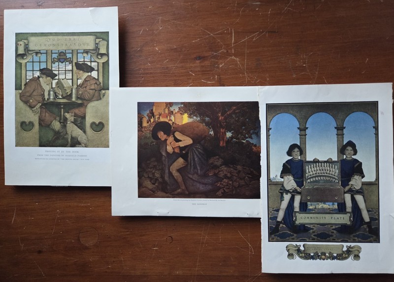 c. 1900 Maxfield Parrish Lot Of Three Original Century Prints