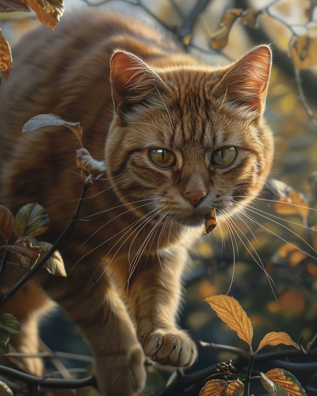 8×10 Art Print Branch Cat Tree Walking – 21700885