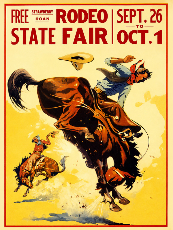 State Fair Rodeo Cowboy Poster 1930s Fine Art Print 17"x22"
