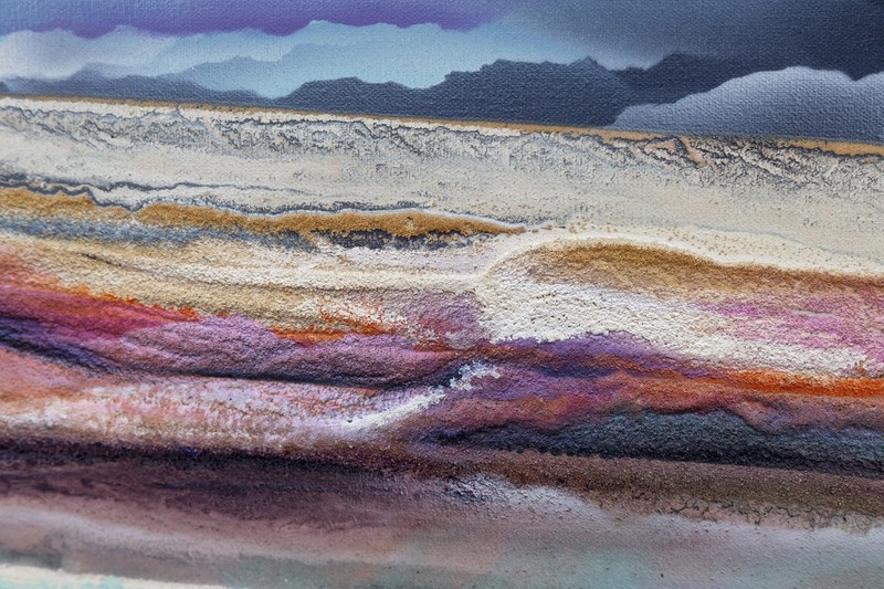 Elba Alvarez, Seascape, Acrylic and sand on canvas, signed lower right gallery