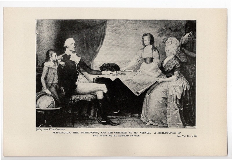 George & Martha Washington Family Portraits 1921 Antique Print gallery