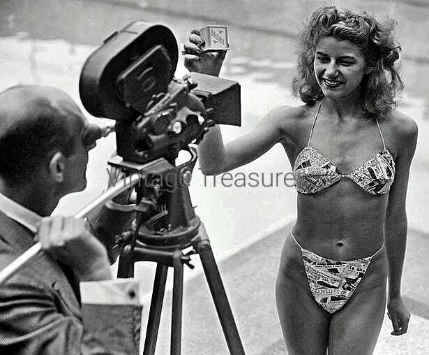 Micheline Bernardini Modeling the First Bikini Photo Print Poster