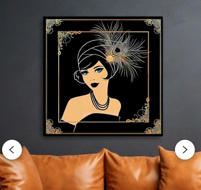 Art Deco Canvas Print: Roaring 20s Elegance, Framed or Gallery Wrapped Canvas