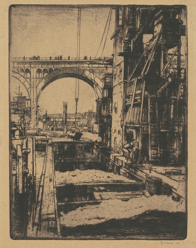 Earl Horter – Viaduct, Coal Pockets (1908) – 17″ x 22″ Fine Art Print