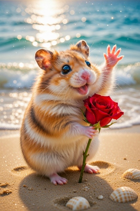 Cute Hamster 4K Wallpaper Printable HD Animal Art Kids Nursery Background 1415