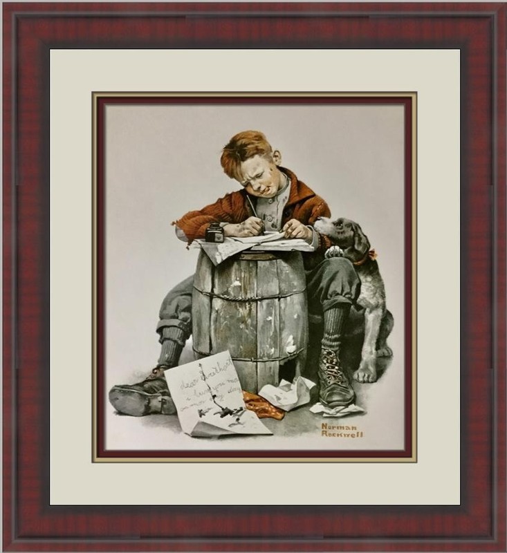 Norman Rockwell Love Letters Custom Framed Print
