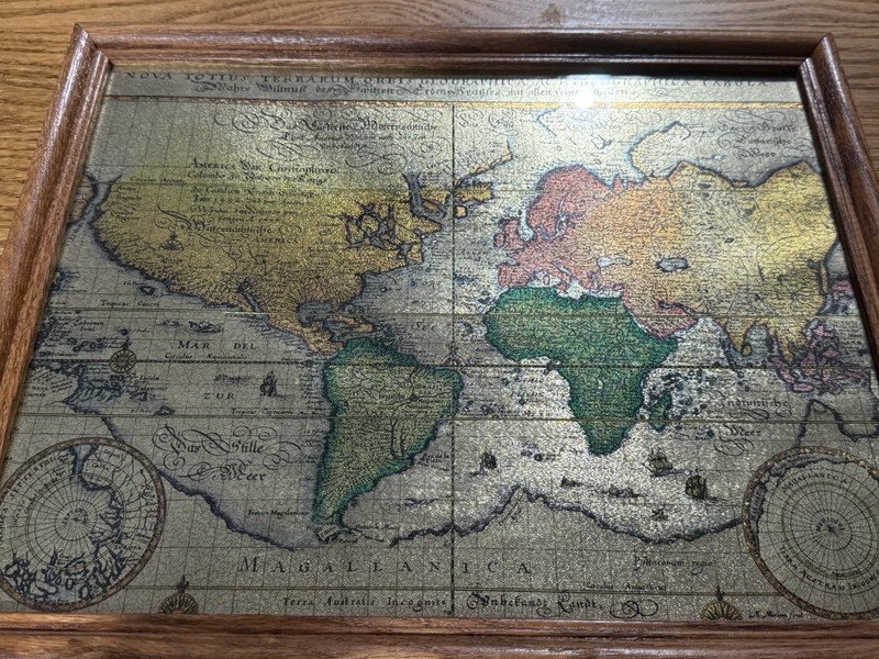 Framed Vintage Map of The Americas Wall Art 12×15 Decorative Old World Print