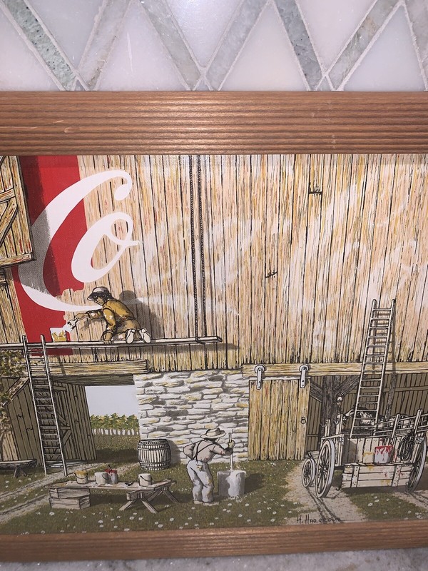 Hargrove Coca Cola Barn Painters Canvas #51 Graphic Print Signed Framed 14”x18” gallery