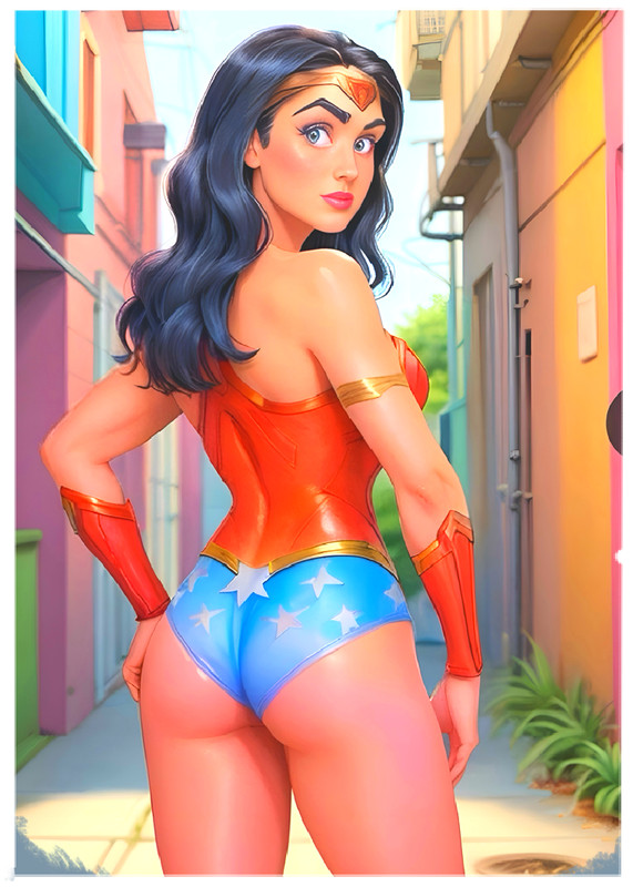 SEXY WONDER WOMAN * Fun Novelty * SUPERHERO * Art Card * ATC ACEO