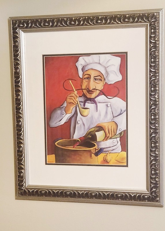 Will Rafuse «Gerard» Chef Art Print-Pewter Frame-Matted–Glass Covered-24″ x 20″