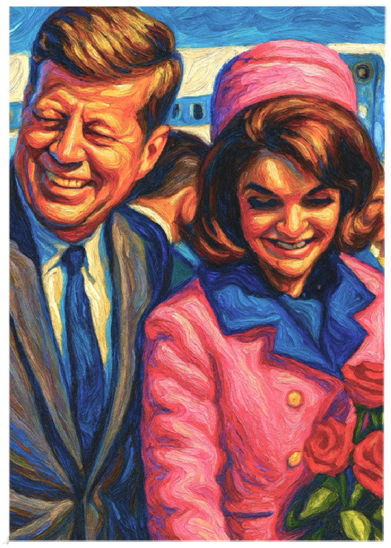 JOHN & JACKIE KENNEDY * Fun Novelty * POLITICS * Illustrated Art Card * ATC ACEO