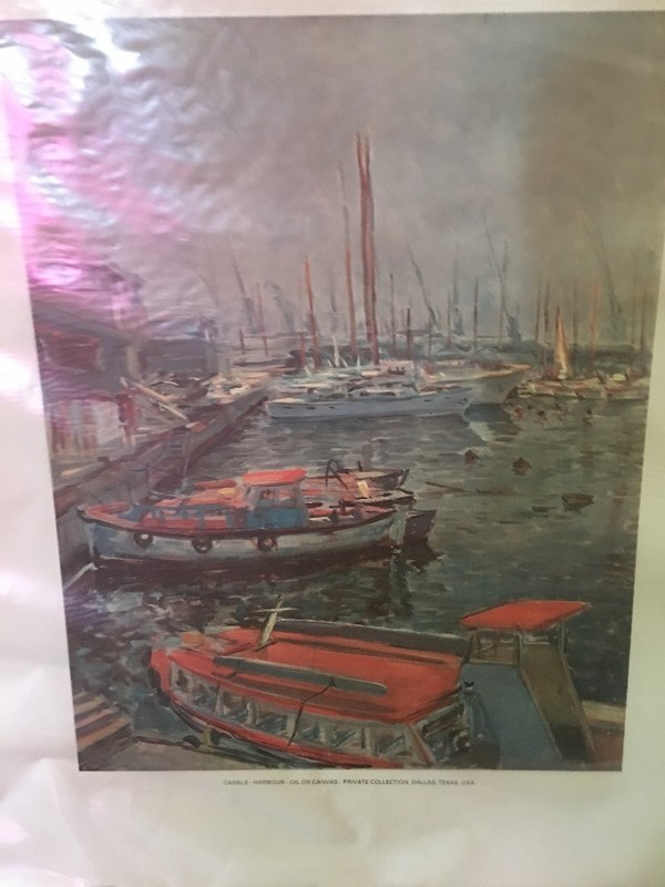 Lithograph Print Harbor By Casals Artwork Vintage 18 X 20 Inch gallery