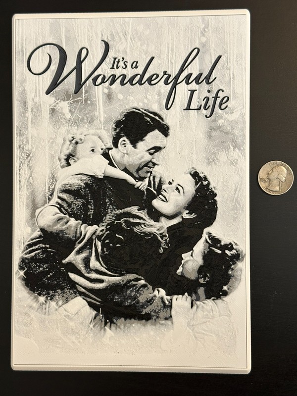 It's A Wonderful Life 3d Image - Black/White - Wall Hanger Included