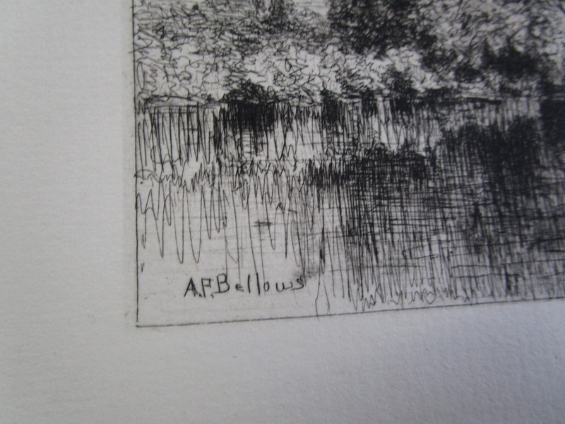Albert F Bellows Antique Etching Old Mill-Pond at Windsor 218/250 Holland Paper gallery