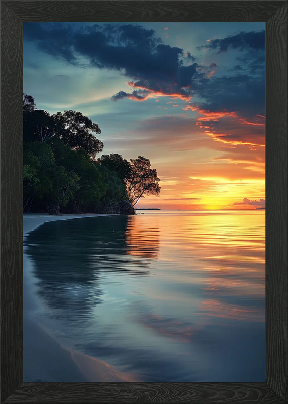Sunsets Gentle Embrace Framed Wall Art Poster Canvas Print Picture