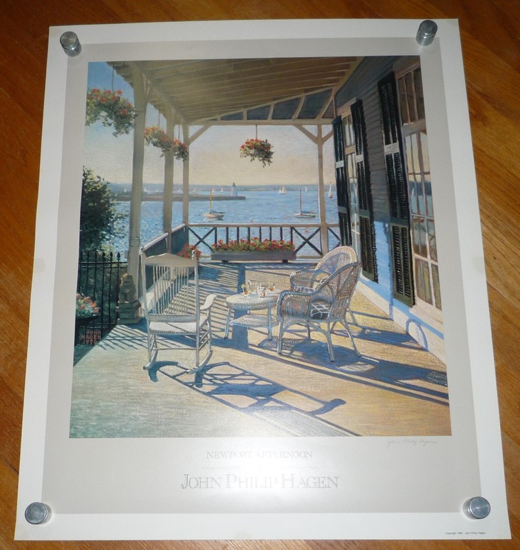 John Philip Hagen Newport Afternoon Pencil Signed Lithograph Newport RI 24″x20″